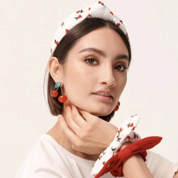 Brand New. $158 Lele Sadoughi Cherry Post Earring - Picture 3 of 7